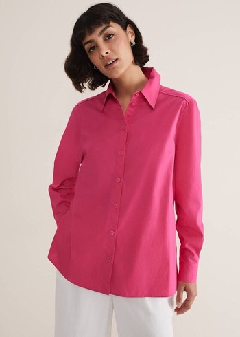 Phase Eight Pink Cotton Shirts Pink Canada | PXHUTM-037